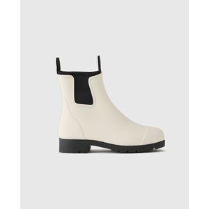 NWT Quince Cream and Black Chelsea Rain Boot